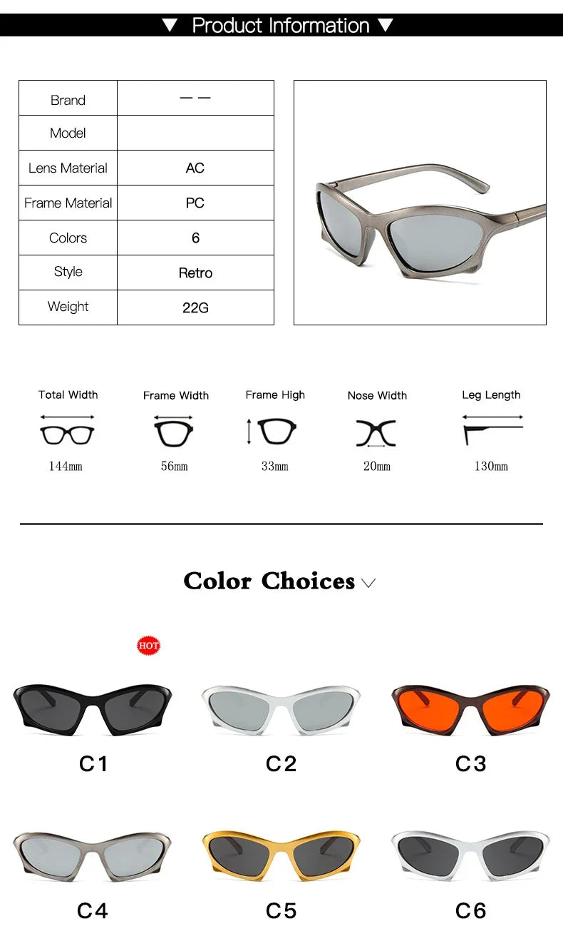 BULIAN Luxury Punk Sports Sunglasses UV400 Fashion Eyewear