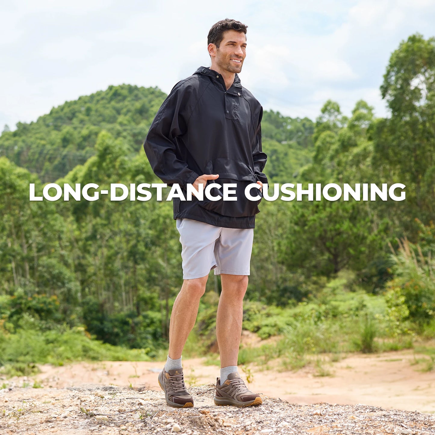 FitVille Mens Hiking Running Sneakers With Built In Arch Support