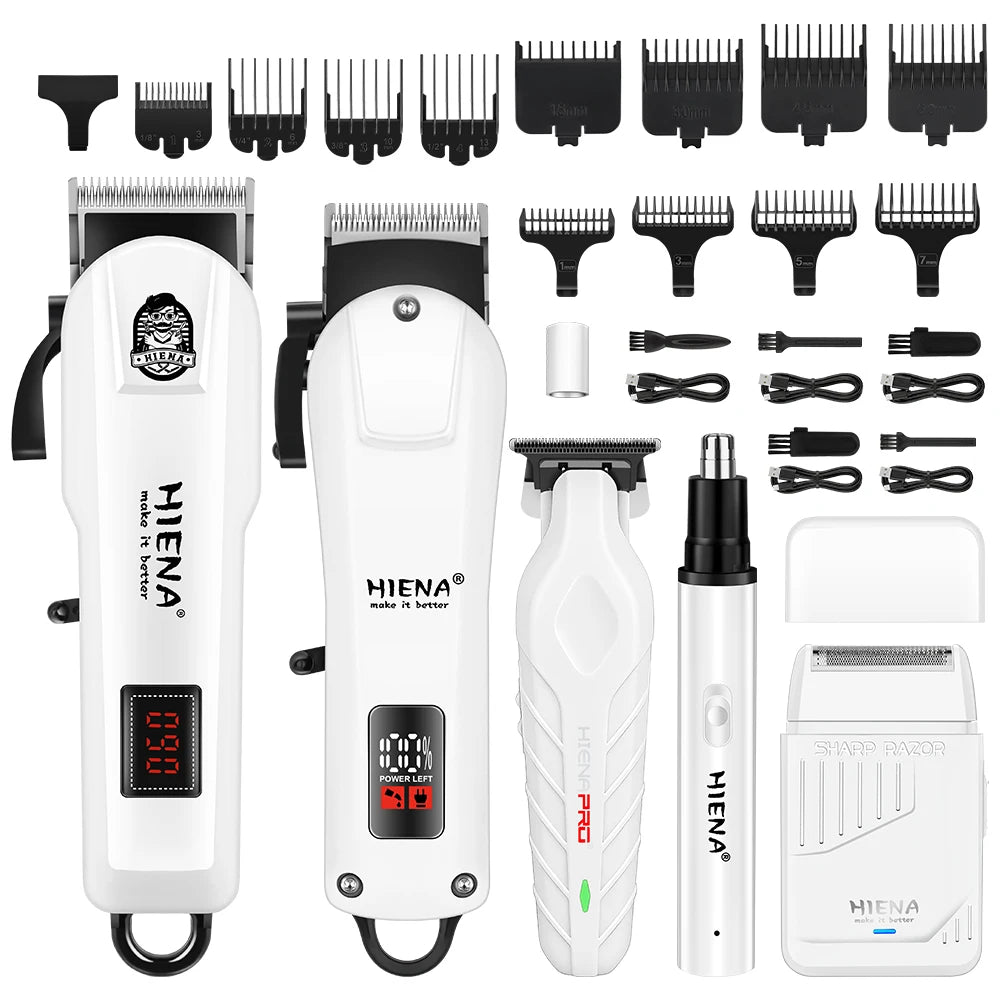 HIENA Pro Hair Clippers Kit Rechargeable Trimmer Set for Men