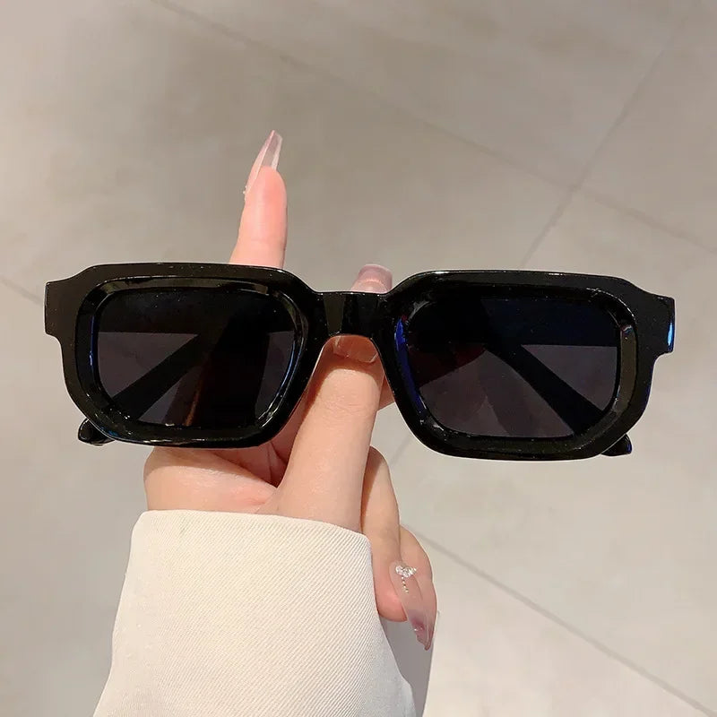 Vintage Rectangle Sunglasses For Women UV400 Polycarbonate Frame