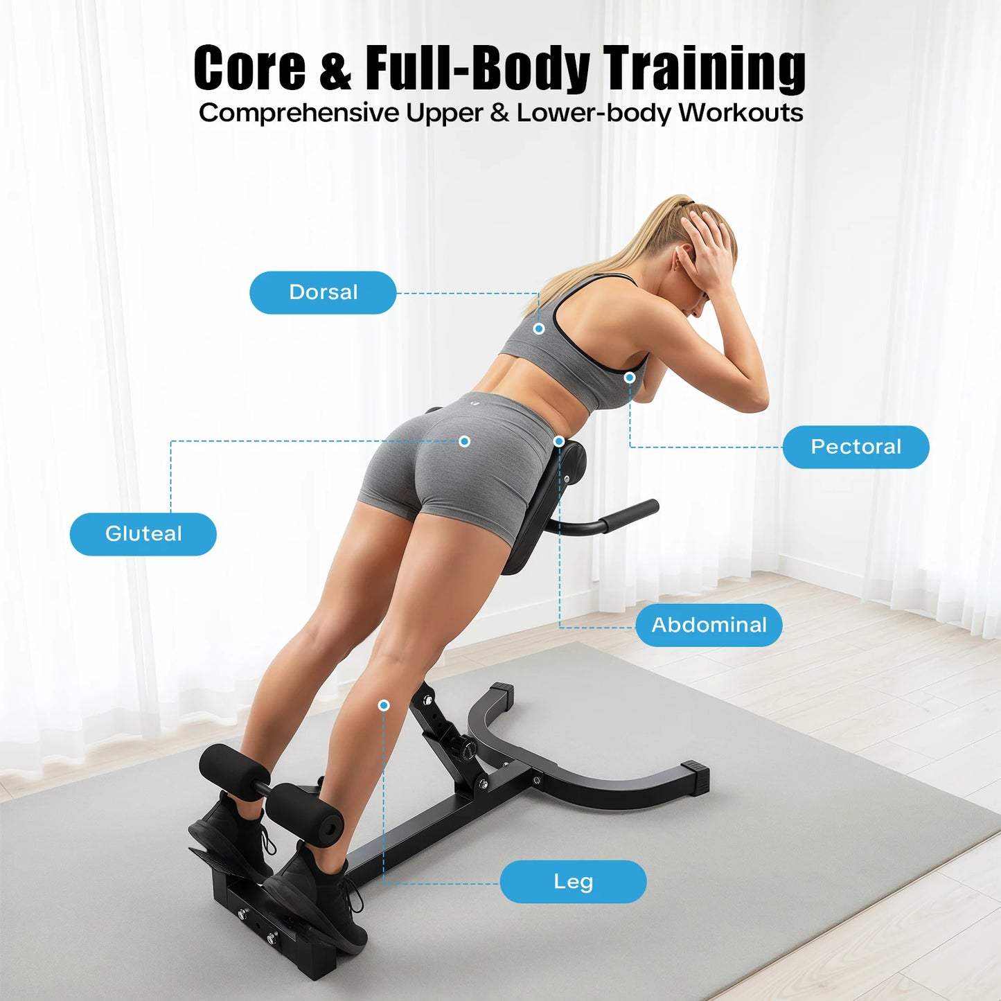 Roman Chair Back Extension Machine For Abdominal Core Training