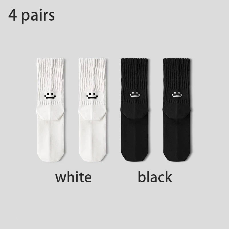 Men's Cotton Cushioned Crew Socks 4 Pairs Breathable Daily Wear