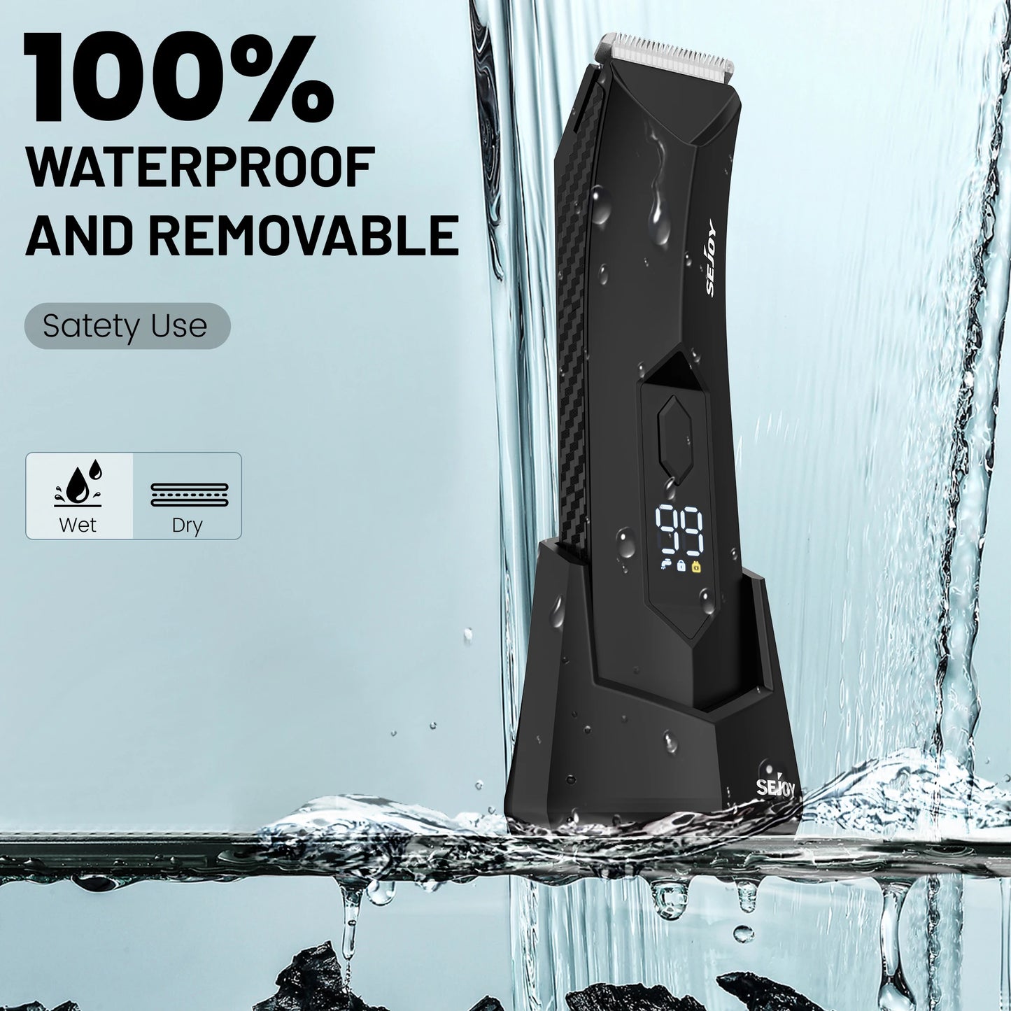 Sejoy Men's Groin Shaver With Replaceable Ceramic Blade Heads
