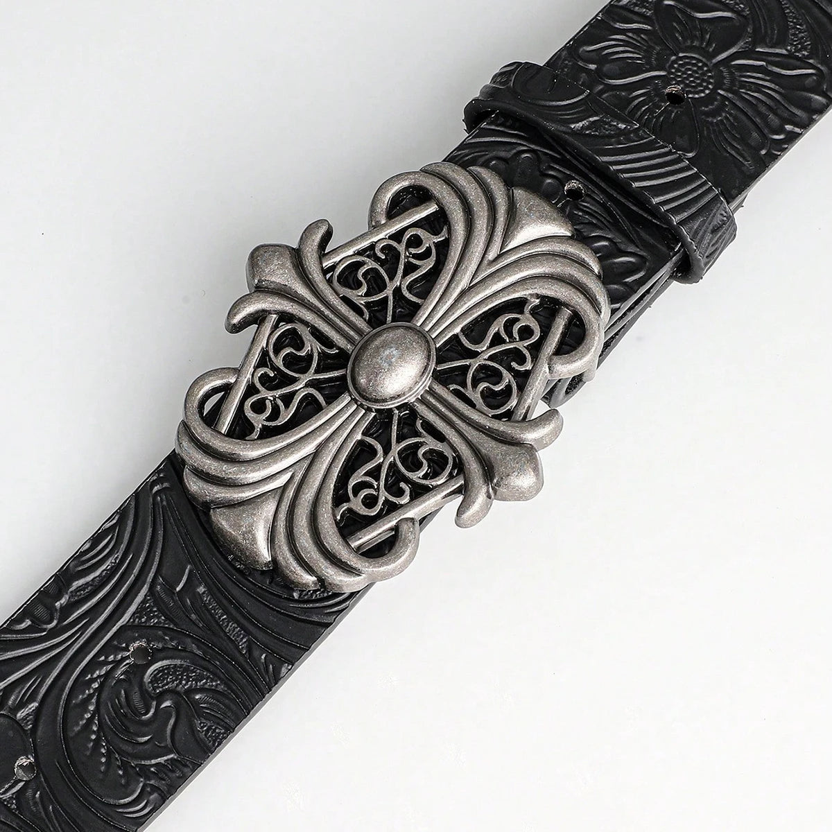 Retro Bohemian PU Leather Belt Unisex Hollow Buckle Fashion Y2K