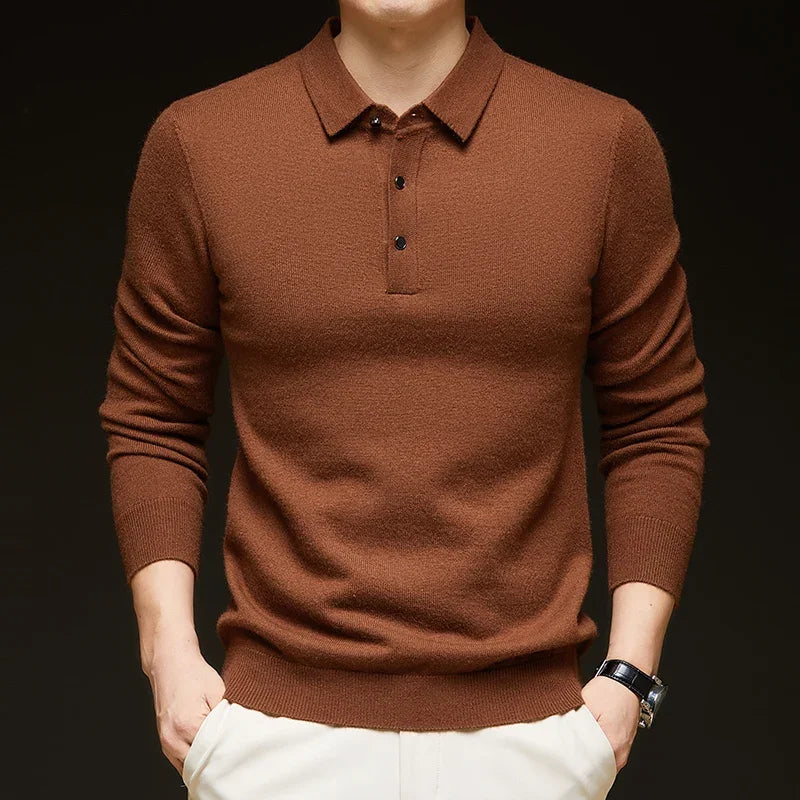 Mens Wool Knit Pullover Sweater Casual Loose Fit Autumn Winter