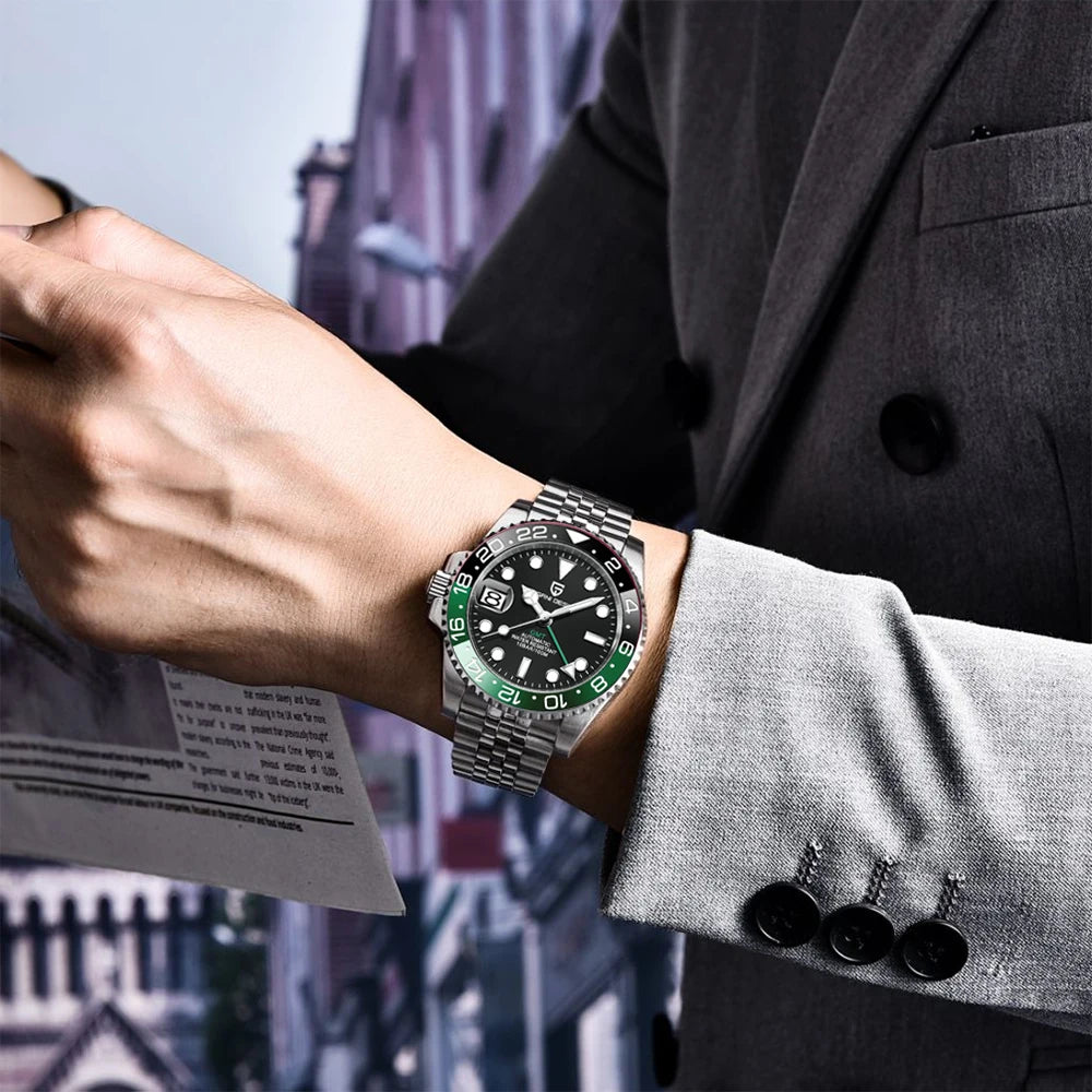 PAGANI DESIGN 40Mm GMT Mechanical Stainless Steel Watch