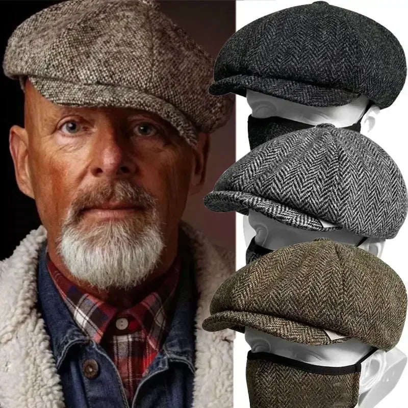 Peaky Blinders Style Beret Hat For Men And Women Winter Tweed Flat Cap