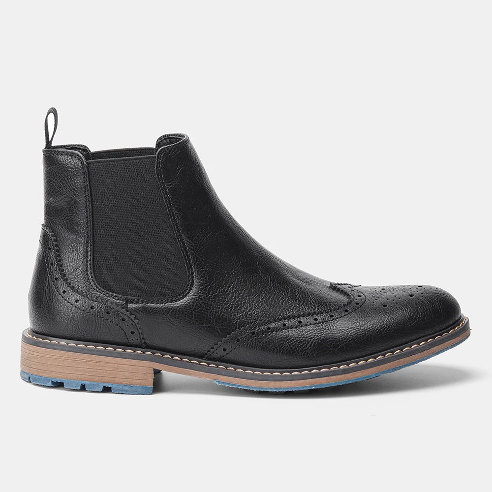 Hecrafted Chelsea Boots for Men Retro Comfortable Leather Ankle Boots