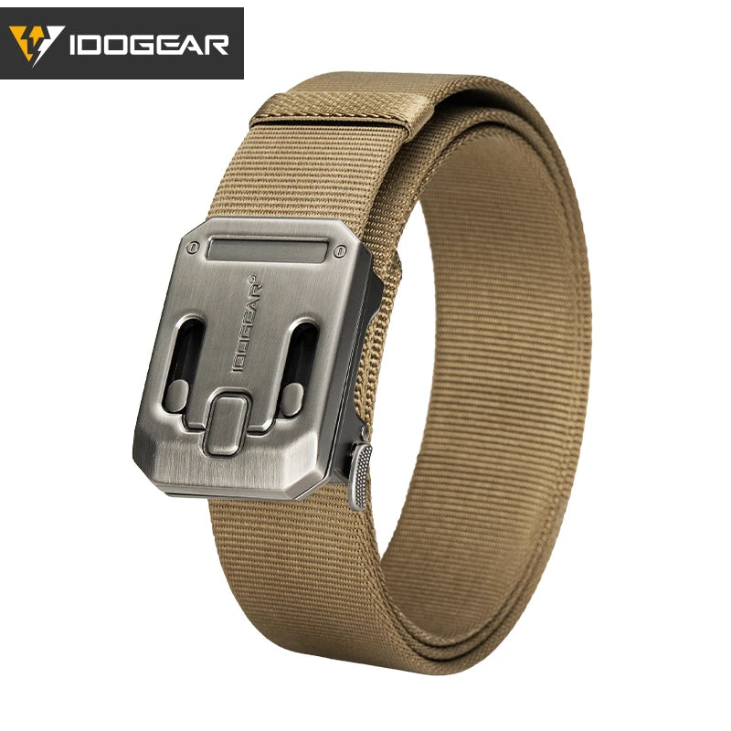 IDOGEAR Men's Ratchet Belt No Holes Slide Buckle Casual