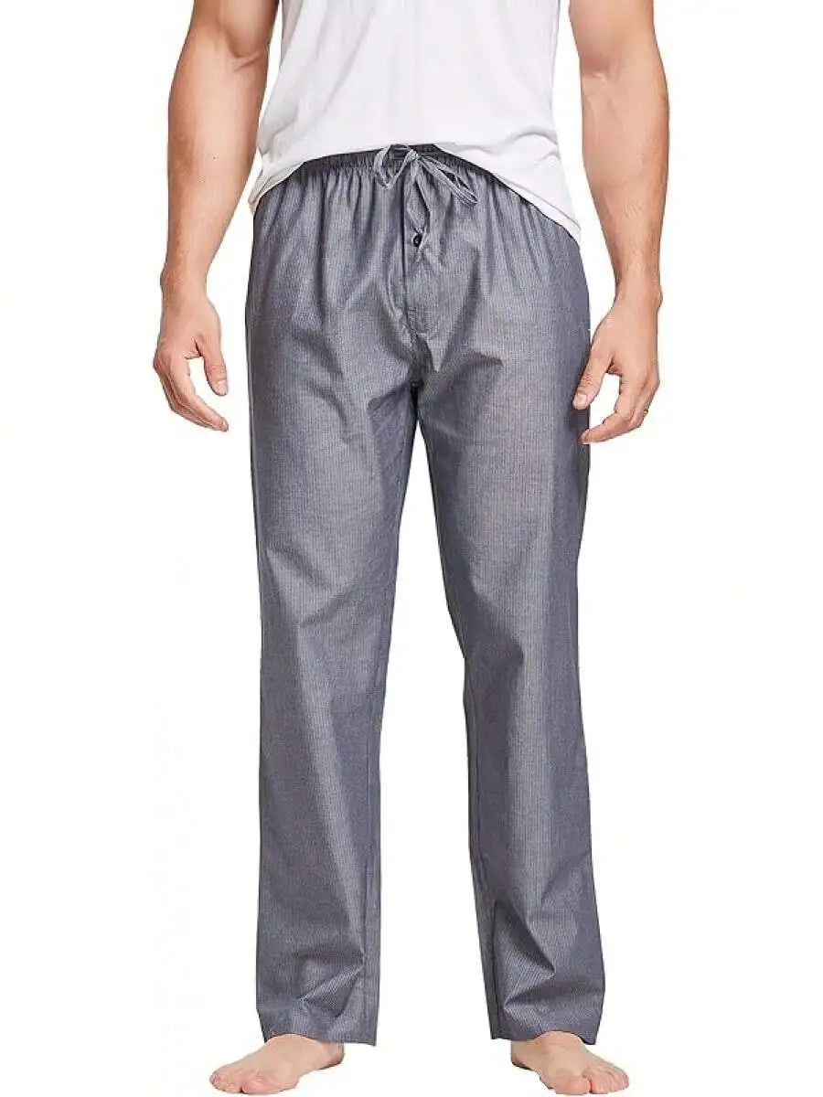 Mens 100% Cotton Plaid Woven Pajama Pants Sleep Lounge Pants