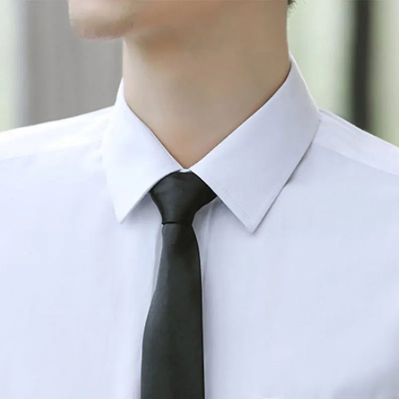 Men Dress Shirt Long Sleeve Slim Fit Breathable Business Casual