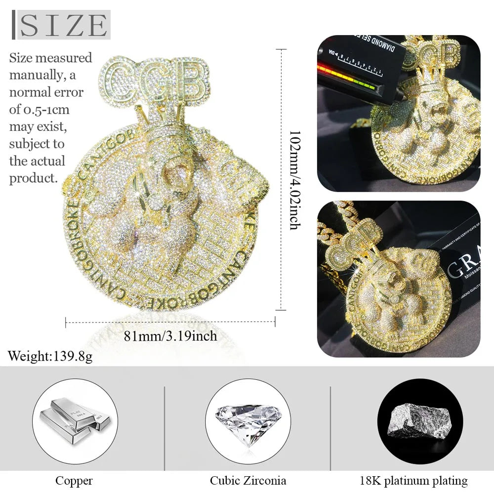 Lyee Cyee Hip Hop Chimpanzee Pendant With 5A Cubic Zirconia