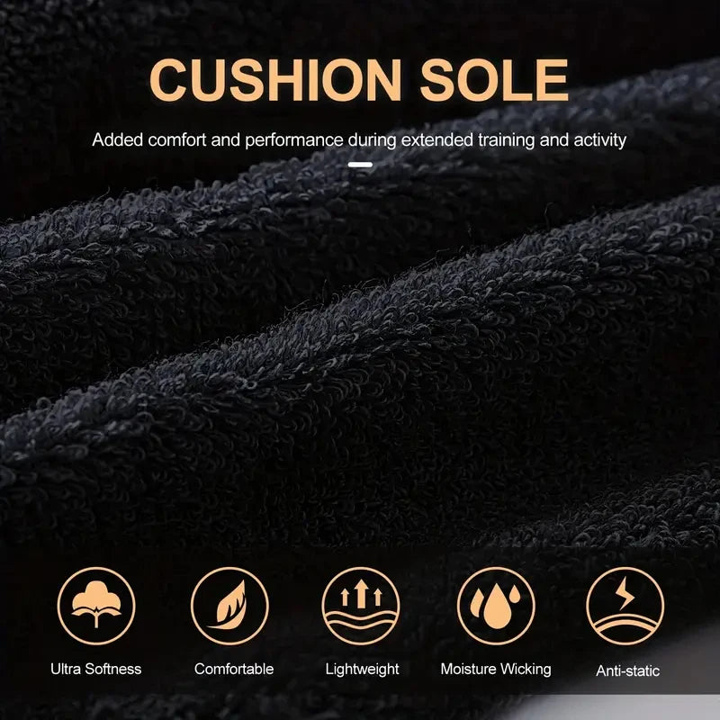 Men's Cotton Cushioned Crew Socks 4 Pairs Breathable Daily Wear