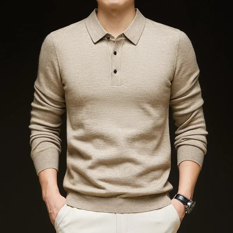 Mens Wool Knit Pullover Sweater Casual Loose Fit Autumn Winter