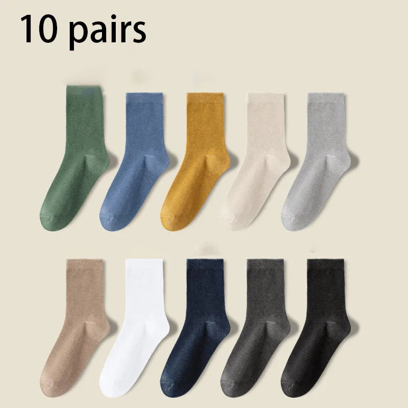 Premium Cotton Men Socks Pack 5 Pairs Breathable Ankle Casual Socks