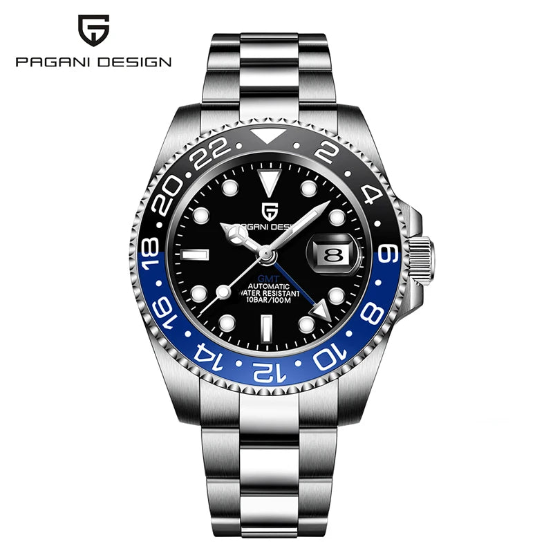 PAGANI DESIGN 40Mm GMT Mechanical Stainless Steel Watch