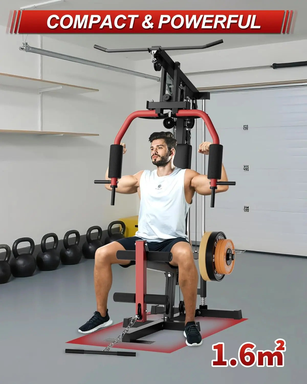 HiMISS Home Gym Machine Chest Press Lat Pulldown AllInOne