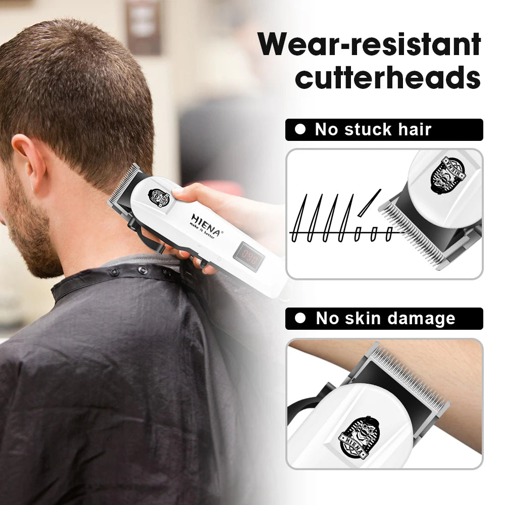 HIENA Pro Hair Clippers Kit Rechargeable Trimmer Set for Men