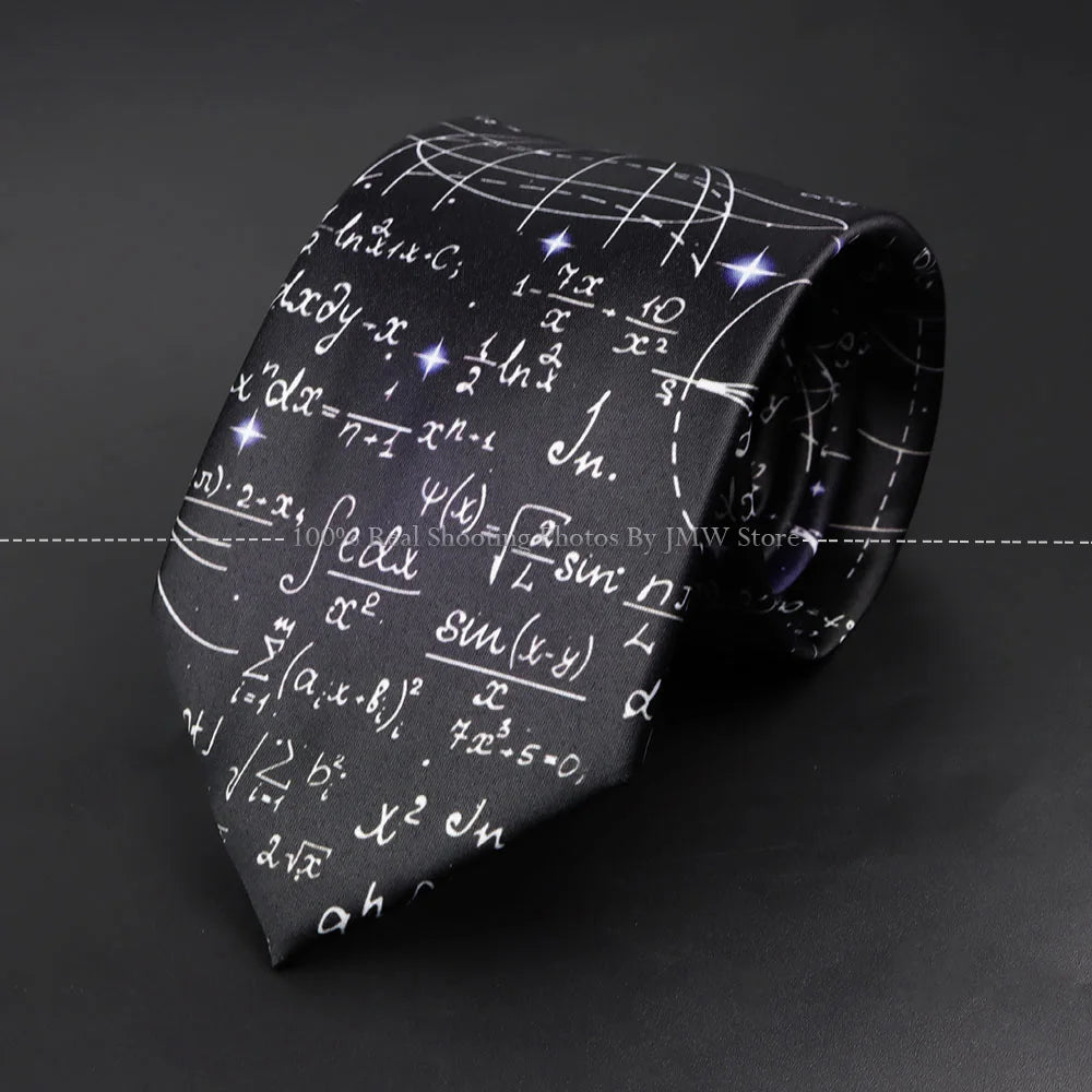 ZLQGOU Mens Polyester Graffiti Maths Fruits Animal Print Necktie