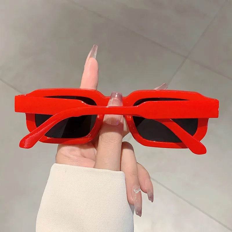 Vintage Rectangle Sunglasses For Women UV400 Polycarbonate Frame
