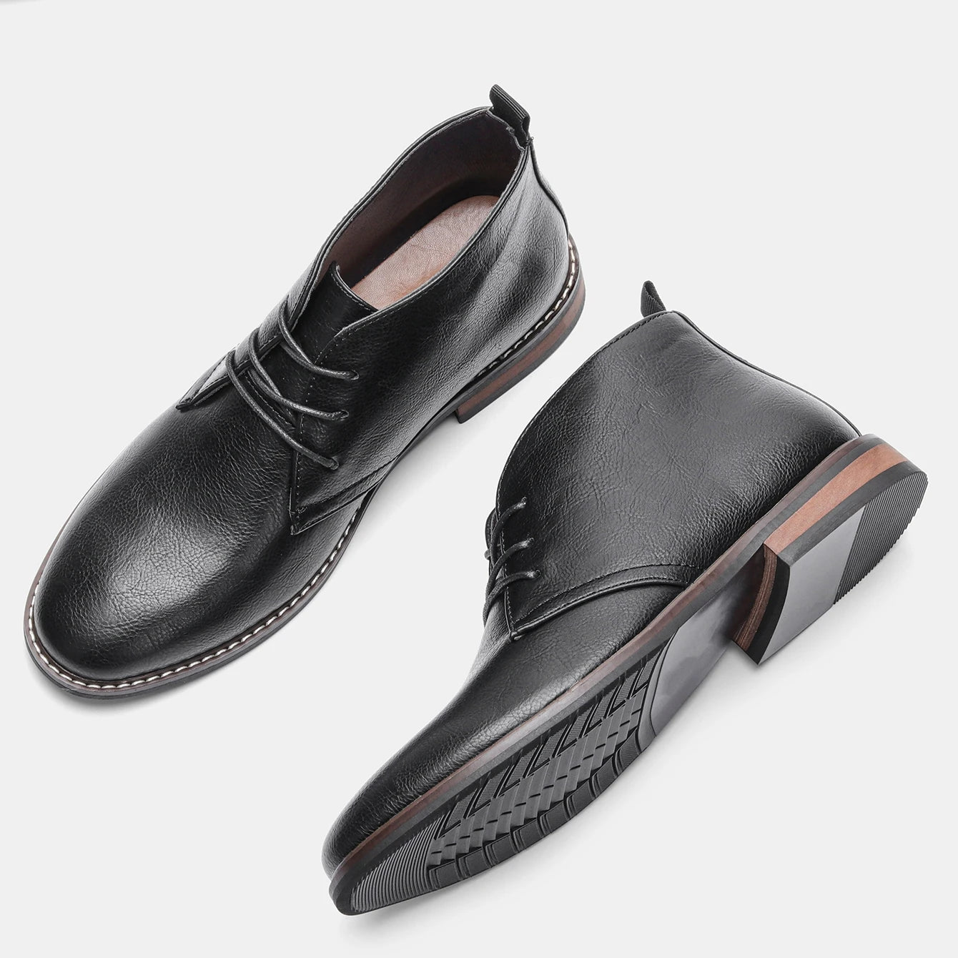 Hecrafted Mens Casual Desert Boots Lace Up Outdoor Walking Shoes