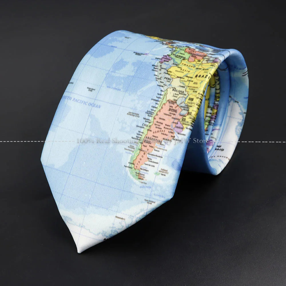 ZLQGOU Mens Polyester Graffiti Maths Fruits Animal Print Necktie