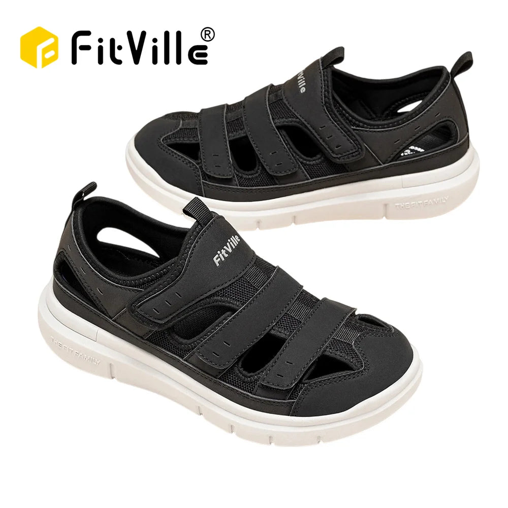FitVille Men's Diabetic Sandals With Arch Support Lightweight Breathable