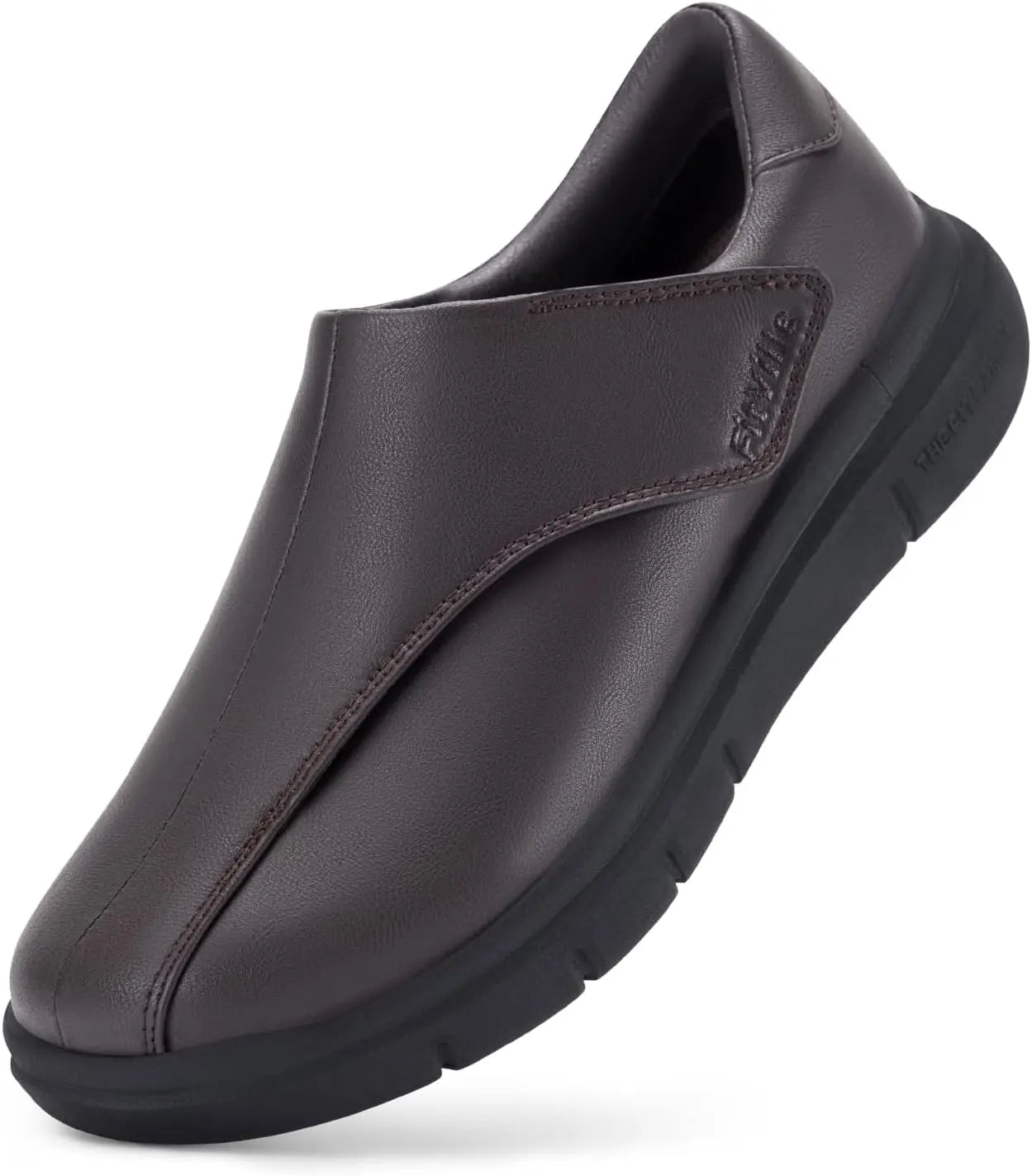 FitVille Diabetic Oxford Slip On Dress Shoes For Swollen Feet Adjustable Fit