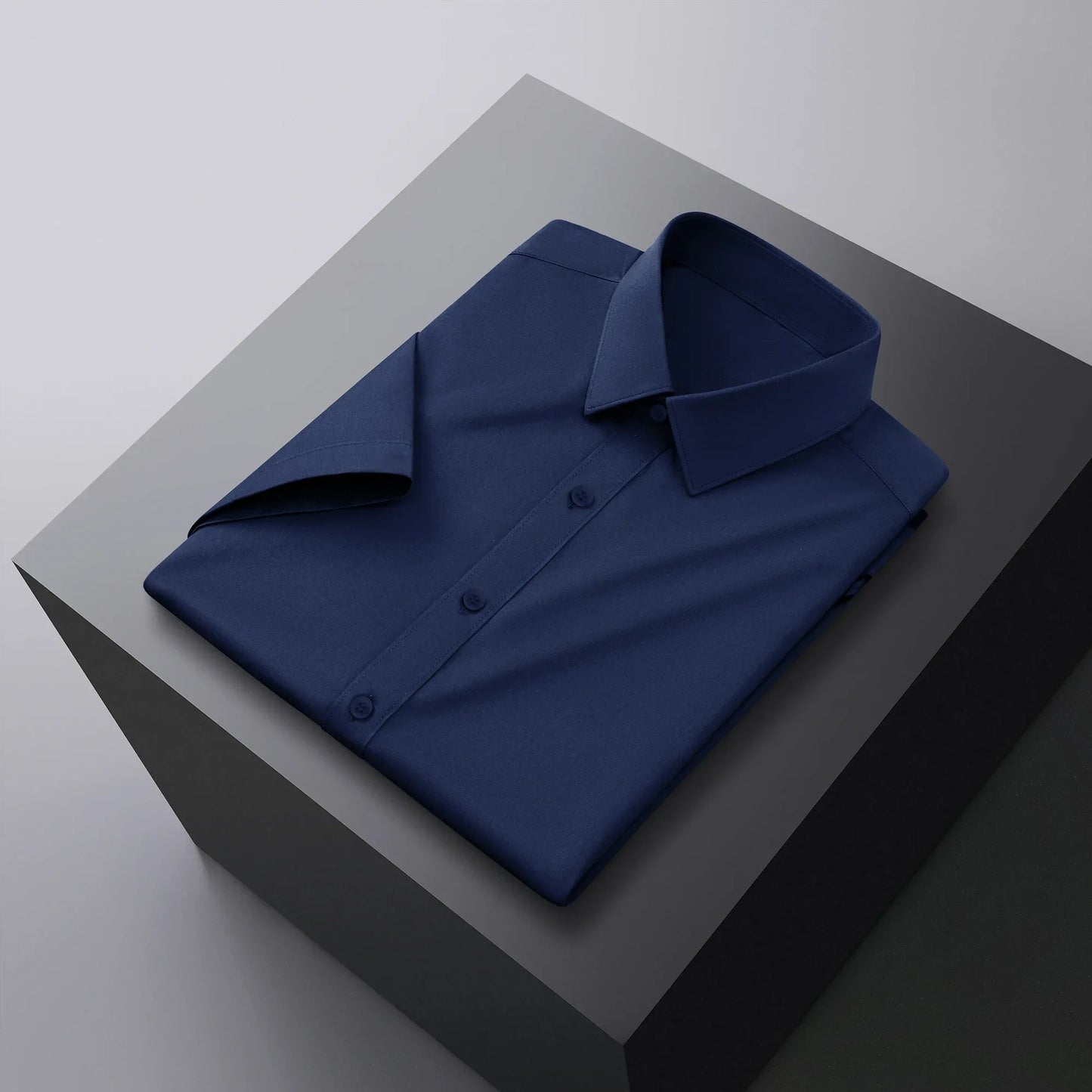 Men's Business Casual Short Sleeve Shirt No Ironing Summer Wear