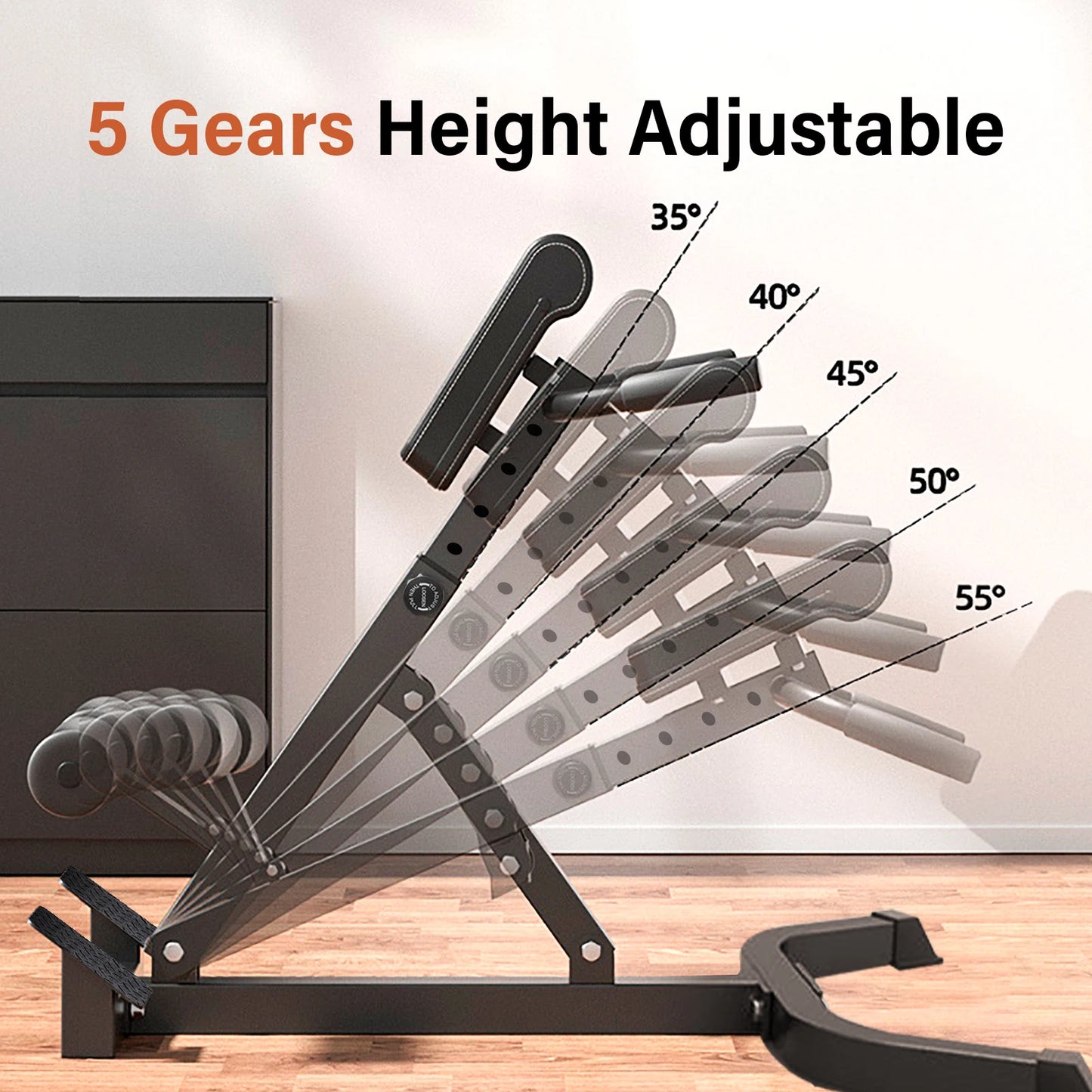 Roman Chair Hyperextension Bench Foldable Sit Up for Core Training