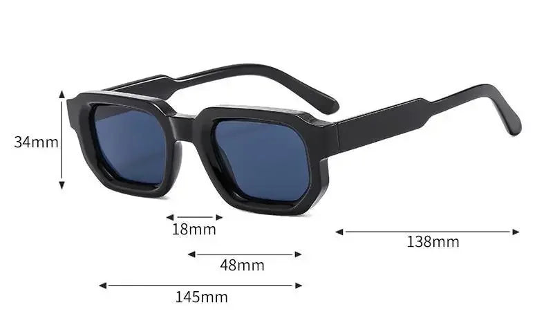 Vintage Rectangle Sunglasses For Women UV400 Polycarbonate Frame