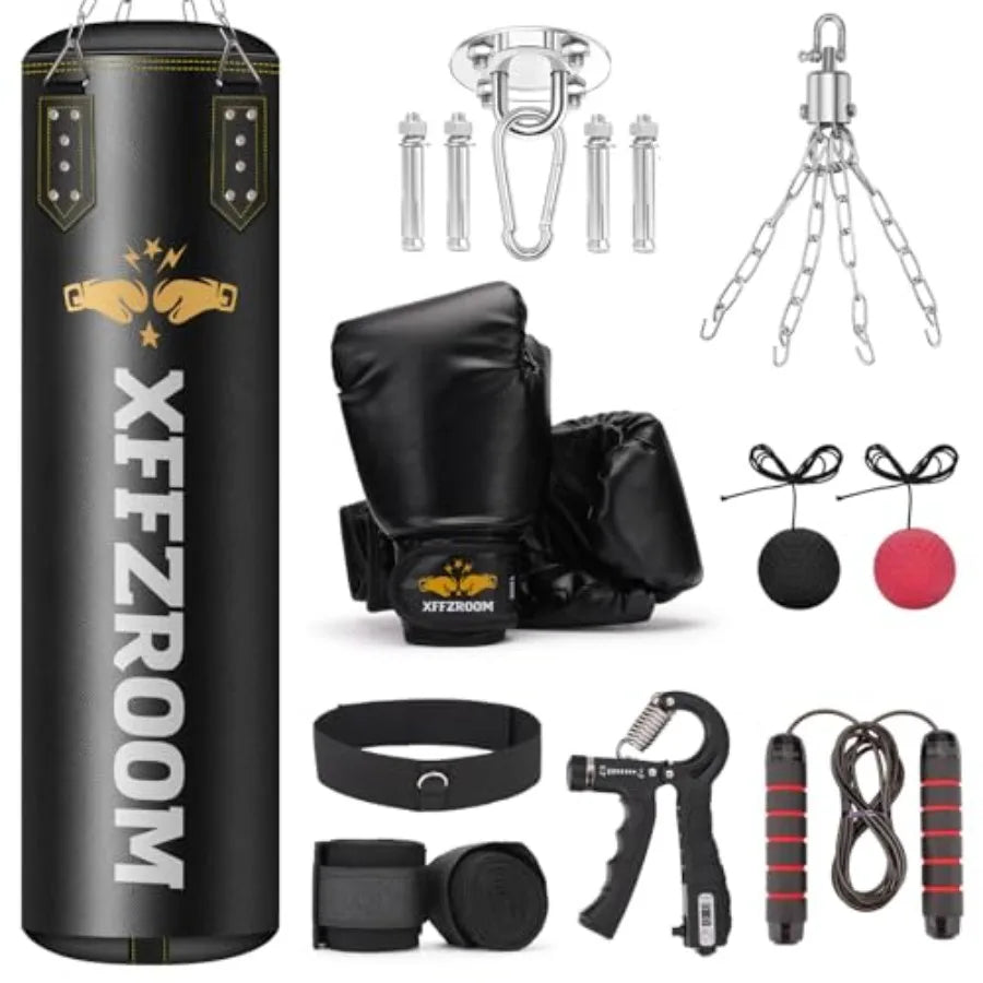 Six In One Premium Punching Bag Set With Gloves Wraps