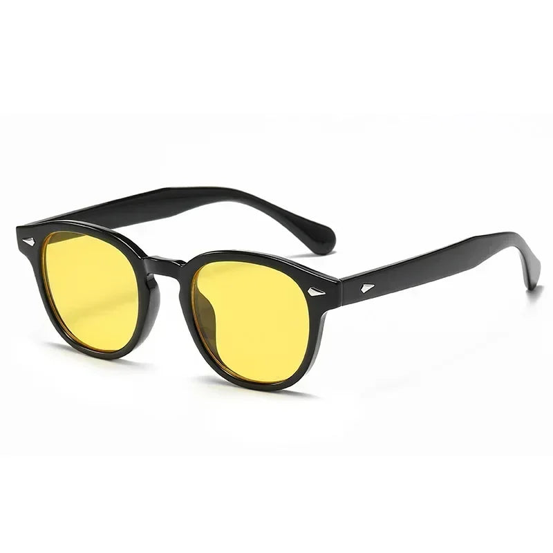 Jnpcxi Vintage Round Sunglasses UV400 Protective Acetate Frame Shades