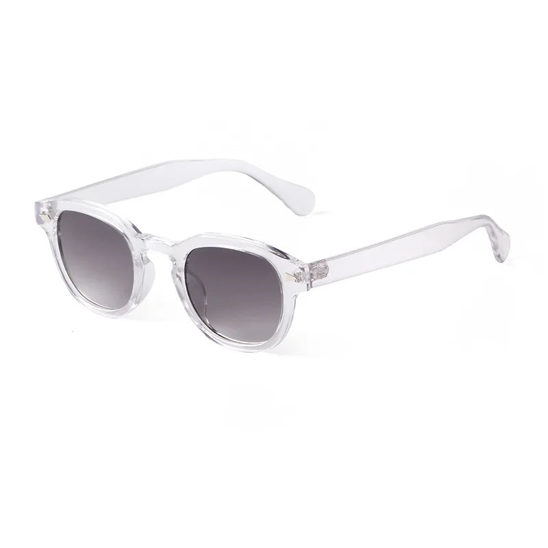 RPXBGUCKARHG Vintage Shell Round Sunglasses Unisex UV400 Rivet Design