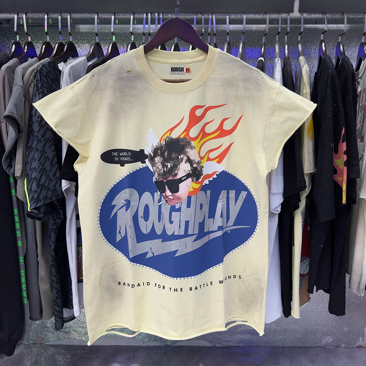 New Y2K Rough Play SoleBoy Vest T-shirts 100% cotton Men Women half Sleevless Pure Cotton American Retro Black Oversized T Shirt Street trendy T-shirt