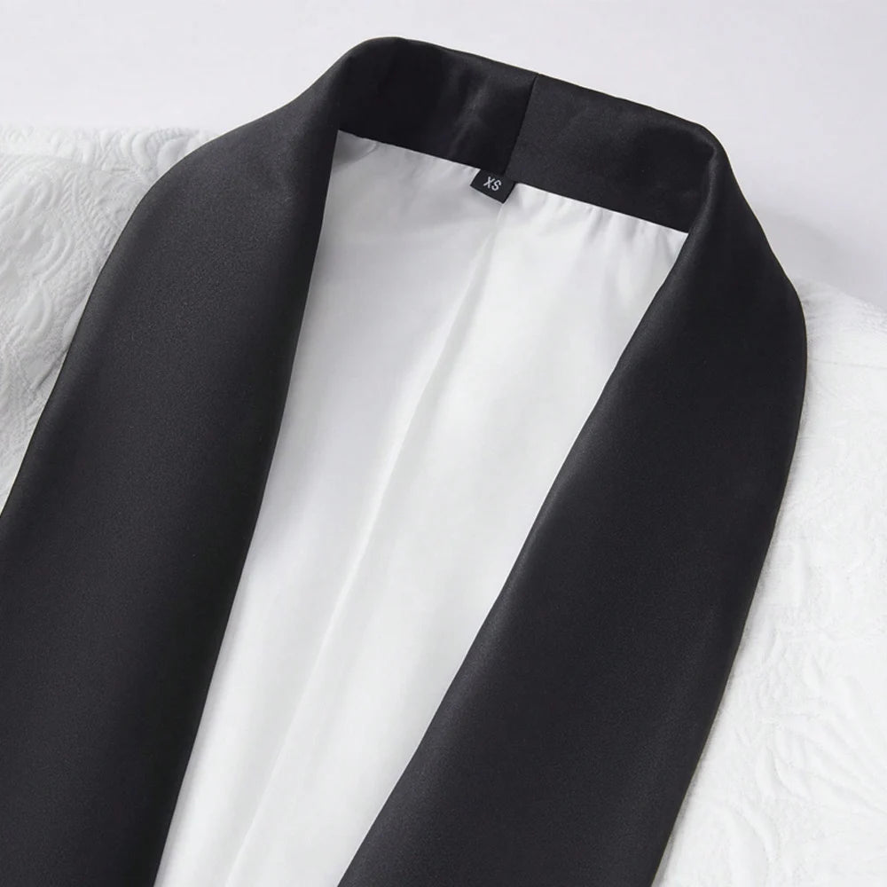 Men Double Breasted Jacquard Tuxedo Suit With Shawl Lapel