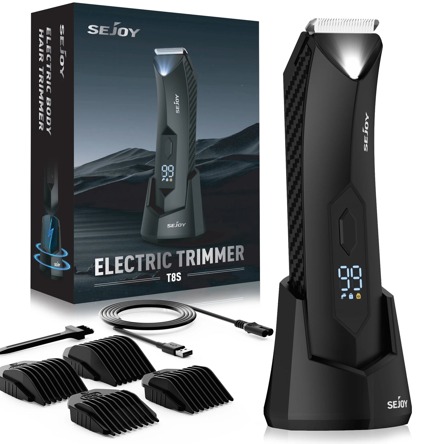 Sejoy Men's Groin Shaver With Replaceable Ceramic Blade Heads