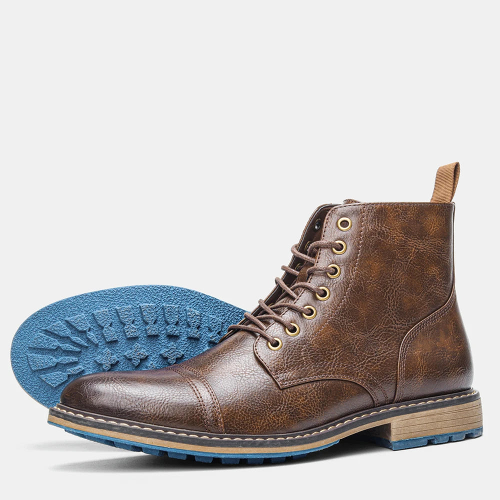 Hecrafted Comfortable Casual Men Ankle Boots Lace Up