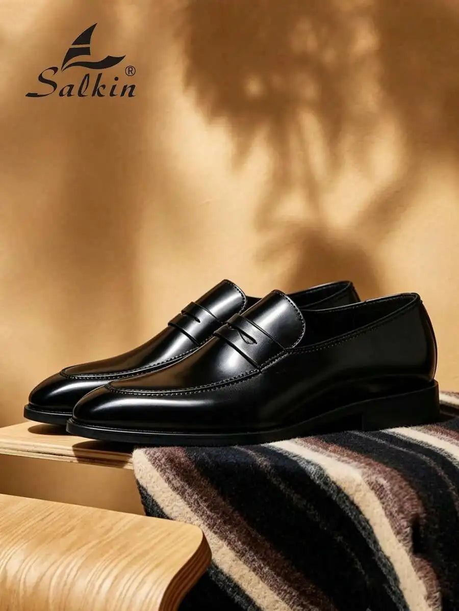 Salkin Retro Luxury Men's Loafers Slip On Pointed Toe Shoes