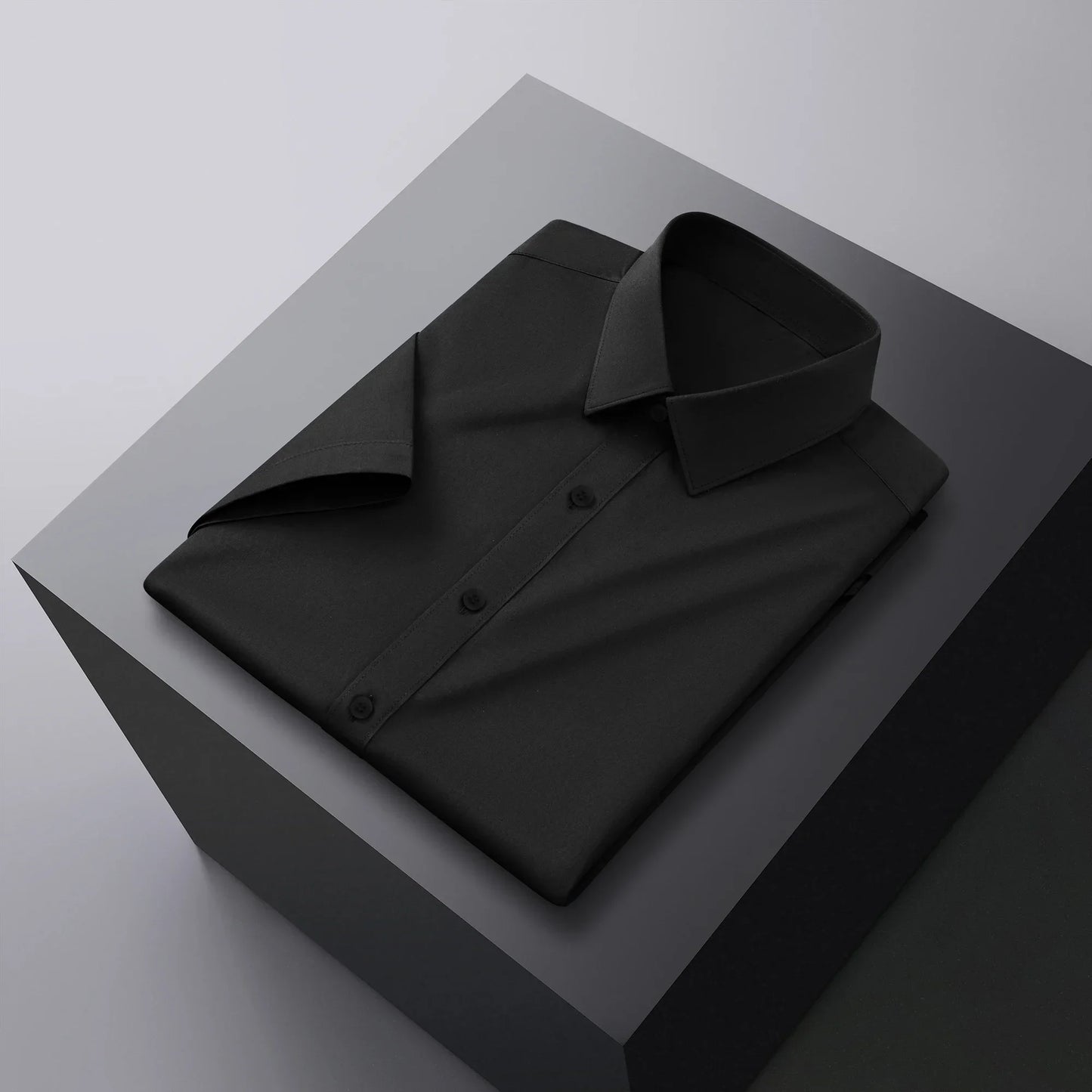 Men's Business Casual Short Sleeve Shirt No Ironing Summer Wear