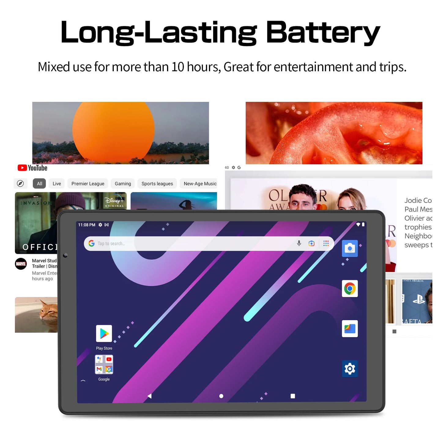 PRITOM Android Tablet 14 OS 32GB ROM 512GB Expandable 2GB RAM WiFi 6