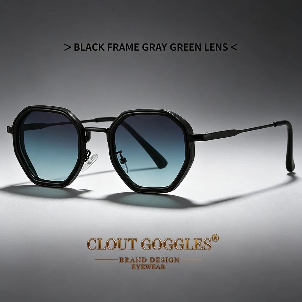 Yooske Classic Metal Polygon Sunglasses Featuring Uv400 Plastic Lenses