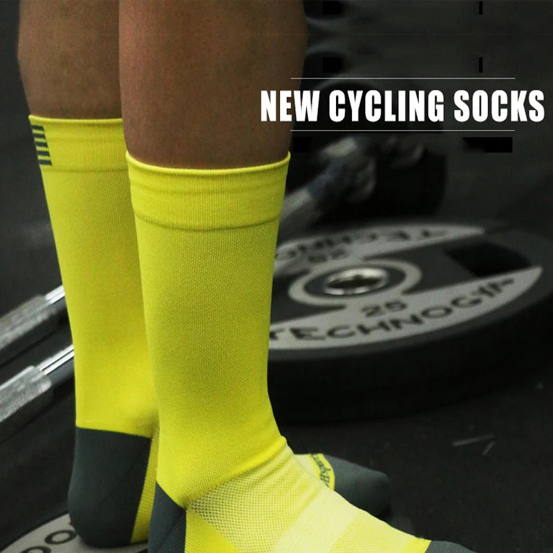 Men Cycling Socks Mesh Breathable Road Bike Socks 4 Pack
