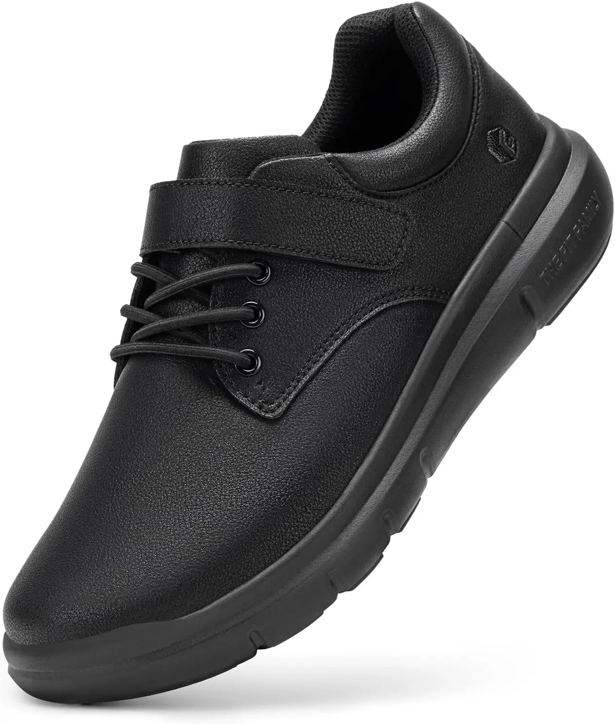 Fittington Mens Wide Width Leather Oxford Shoes Orthopedic Hook Loop