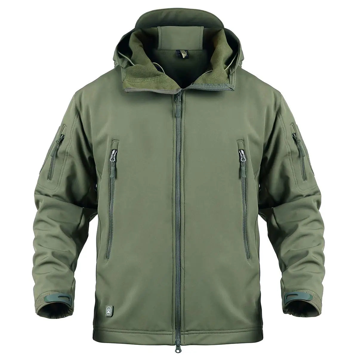 Men's Military Tactical Softshell Jacket With Fleece Hooded Coat
