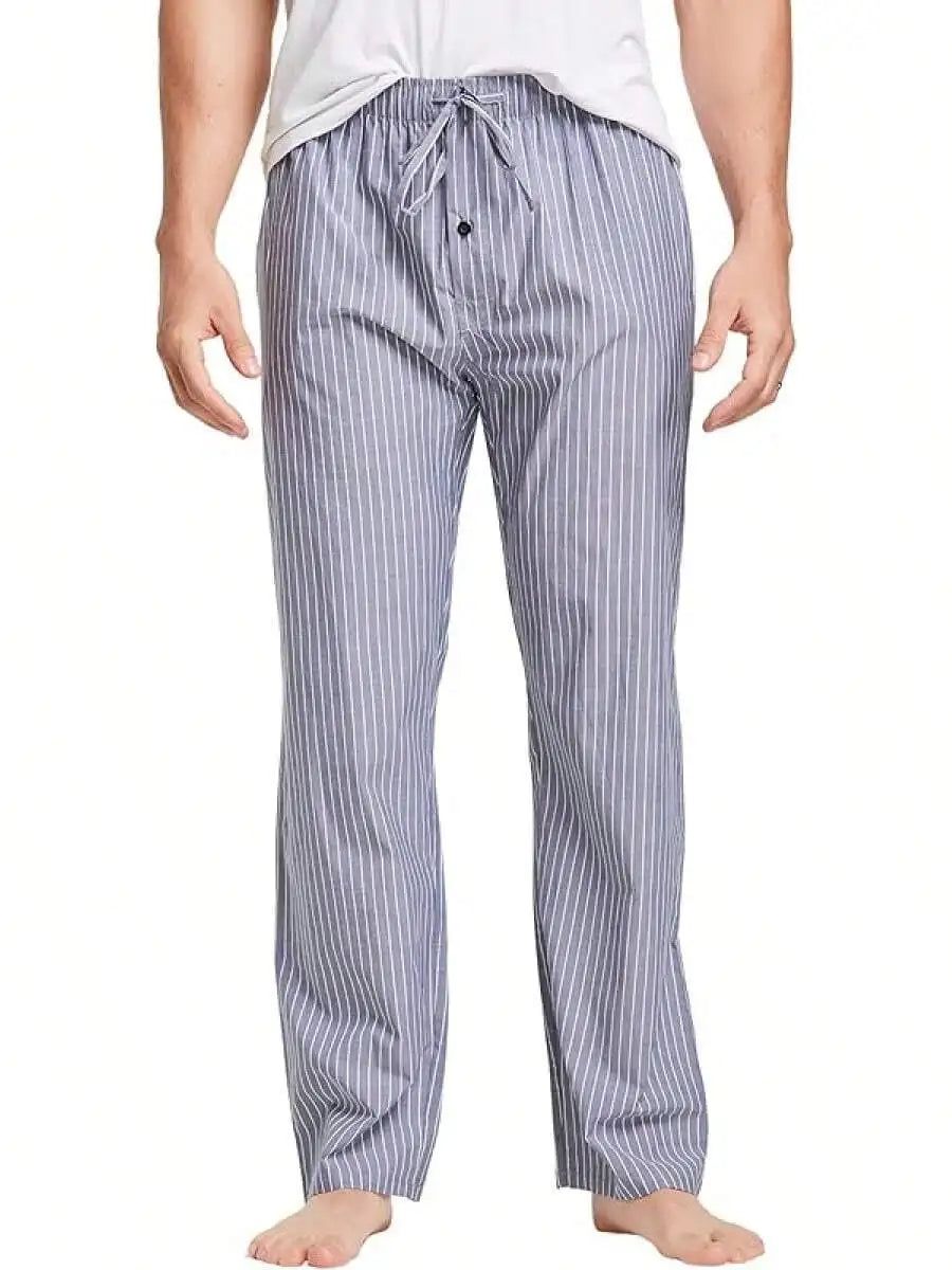 Mens 100% Cotton Plaid Woven Pajama Pants Sleep Lounge Pants