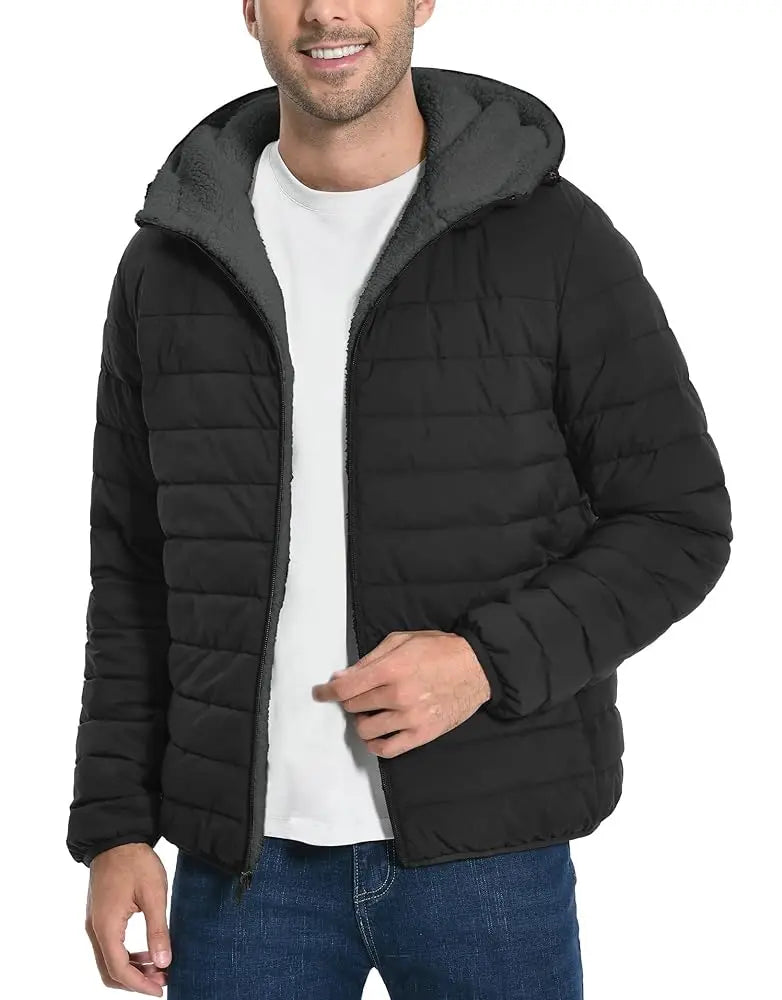Pioneer Camp Men's Sherpa Lined Hooded Winter Puffer Parka