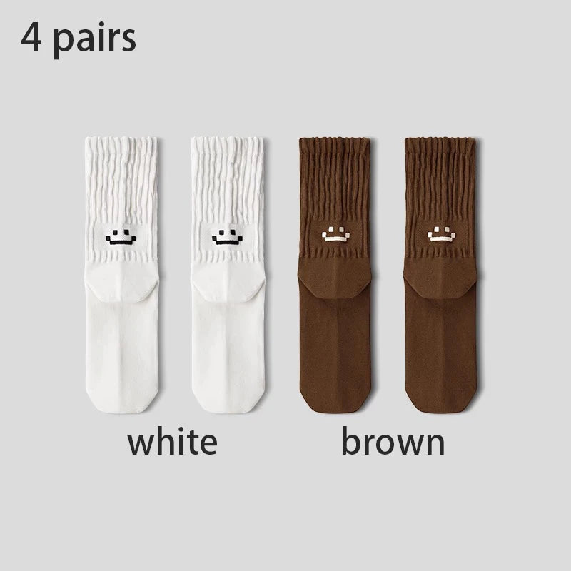 Men's Cotton Cushioned Crew Socks 4 Pairs Breathable Daily Wear