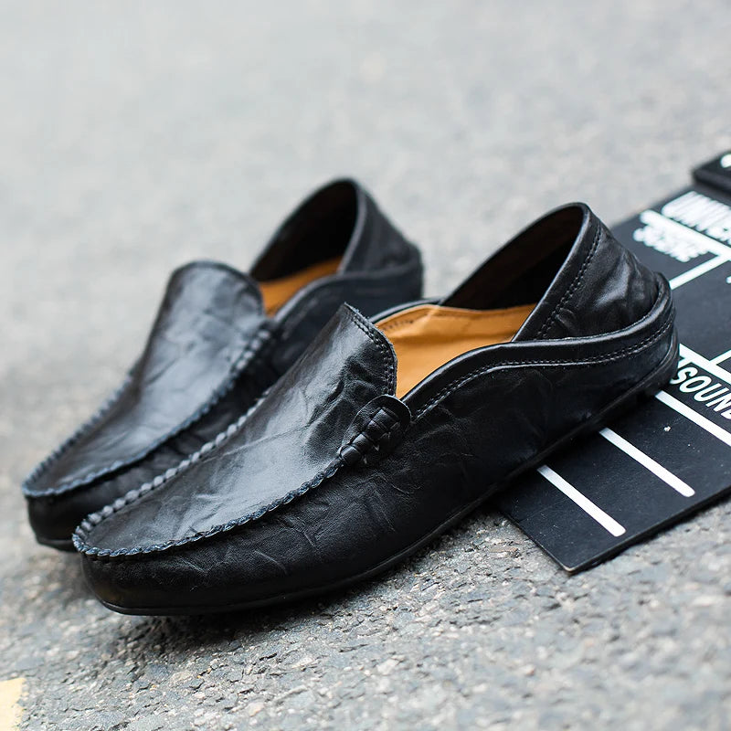 Mens Leather Casual Loafers Moccasins Suede Shoes For Everyday Wear
