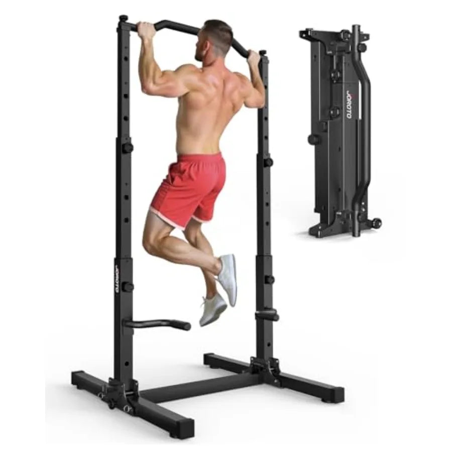 Foldable Pull Up Dip Station Power Tower For Gym 450LBS